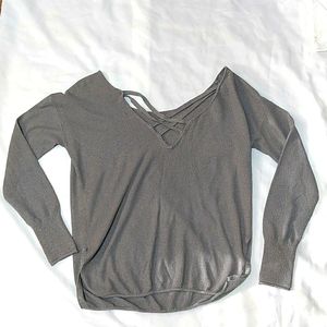 NWOT Garage Lightweight Knit Top w CrissCross Back